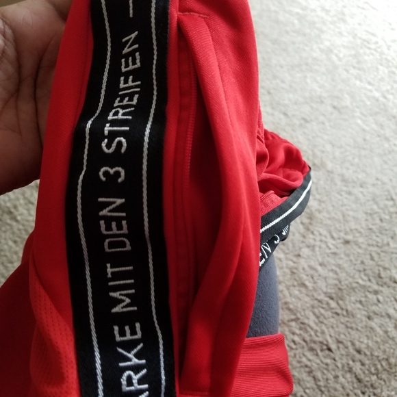 Adidas Brand With The 3 Stripes Logo Red Track Pants - Picture 3 of 9